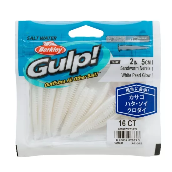 Berkley Gulp Sandworm White Pearl Glow LRF Silikon | LRF Dükkanı
