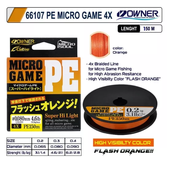 Owner Cultiva 66107 PE Micro Game 4x | LRF İp Misina
