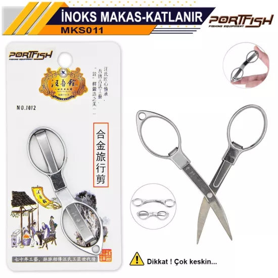 Portfish İnox Katlanır LRF Makas | Paslanmaz & Kompakt Tasarım